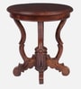 Isaki Teak Wood End Table In Walnut Finish