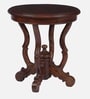 Isaki Teak Wood End Table In Walnut Finish