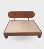 Isha  Solid Wood King Size Bed Without Storage In Walnut Finish
