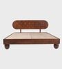 Isha  Solid Wood King Size Bed Without Storage In Walnut Finish