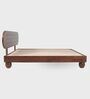 Isha  Solid Wood King Size Bed Without Storage In Walnut Finish