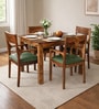 Ishani Sheesham Wood 4 Seater Dining Set in Provincial Teak Finish