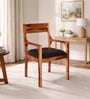 Ishani Sheesham Wood Arm Chair In Rustic Teak Finish