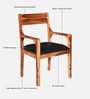 Ishani Sheesham Wood Arm Chair In Rustic Teak Finish