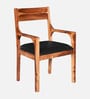 Ishani Sheesham Wood Arm Chair In Rustic Teak Finish