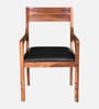 Ishani Sheesham Wood Arm Chair In Rustic Teak Finish