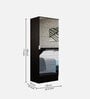 Isis 1 Door Wardrobe With Mirror In Black color