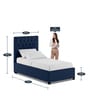 Isko Fabric Upholstered Single Bed in Royal Blue Colour with Hydraulic Storage