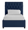 Isko Fabric Upholstered Single Bed in Royal Blue Colour with Hydraulic Storage