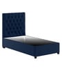 Isko Fabric Upholstered Single Bed in Royal Blue Colour with Hydraulic Storage