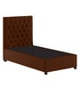 Isko Fabric Upholstered Single Bed in Coffee Brown Colour with Box Storage