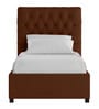 Isko Fabric Upholstered Single Bed in Coffee Brown Colour with Box Storage