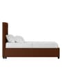 Isko Fabric Upholstered Single Bed in Coffee Brown Colour with Box Storage