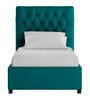 Isko Fabric Upholstered Single Bed in Sea Green Colour with Box Storage