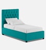 Isko Fabric Upholstered Single Bed in Sea Green Colour with Box Storage