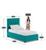 Isko Fabric Upholstered Single Bed in Sea Green Colour with Box Storage