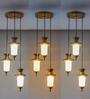 Isla Metal & Glass 3-Light Ceiling Pendant (Amber & Frosted White)