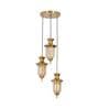 Isla Metal & Glass 3-Light Ceiling Pendant (Amber & Frosted White)