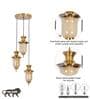 Isla Metal & Glass 3-Light Ceiling Pendant (Amber & Frosted White)