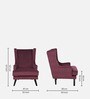 Isla Velvet Wing Chair In Velvet Wine Colour