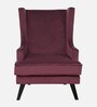 Isla Velvet Wing Chair In Velvet Wine Colour