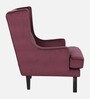Isla Velvet Wing Chair In Velvet Wine Colour