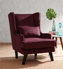 Isla Velvet Wing Chair In Velvet Wine Colour