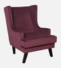 Isla Velvet Wing Chair In Velvet Wine Colour