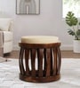 Ismo Teak Wood Stool In Beige Color