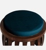 Ismo Teak Wood Stool In Blue Color