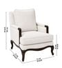 Isola Teak Wood Arm Chair With Suede Fabric In White Colour