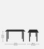 Issac Metal 6 Seater Dining Set in Black Finish