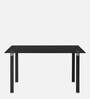 Issac Metal 6 Seater Dining Set in Black Finish