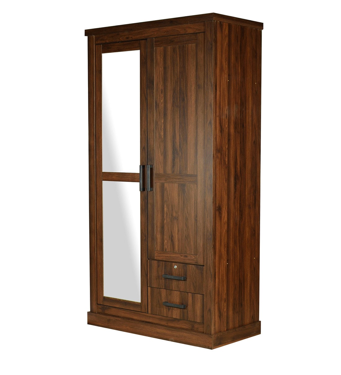 Buy Itsuki 2 Door Wardrobe With Mirror In Walnut Finish By Mintwud Online Modern 2 Door
