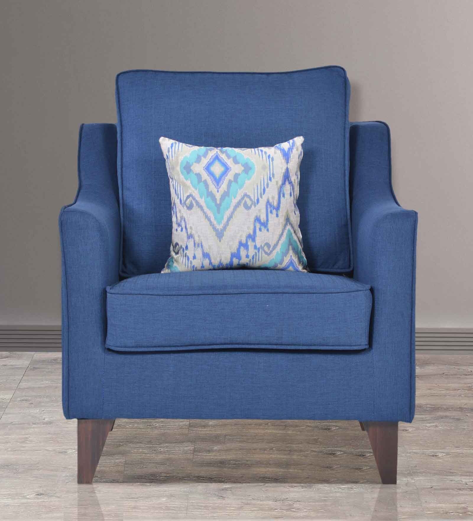 Buy Ithaca Impulse One Seater Sofa with Throw Cushions in Teal Blue