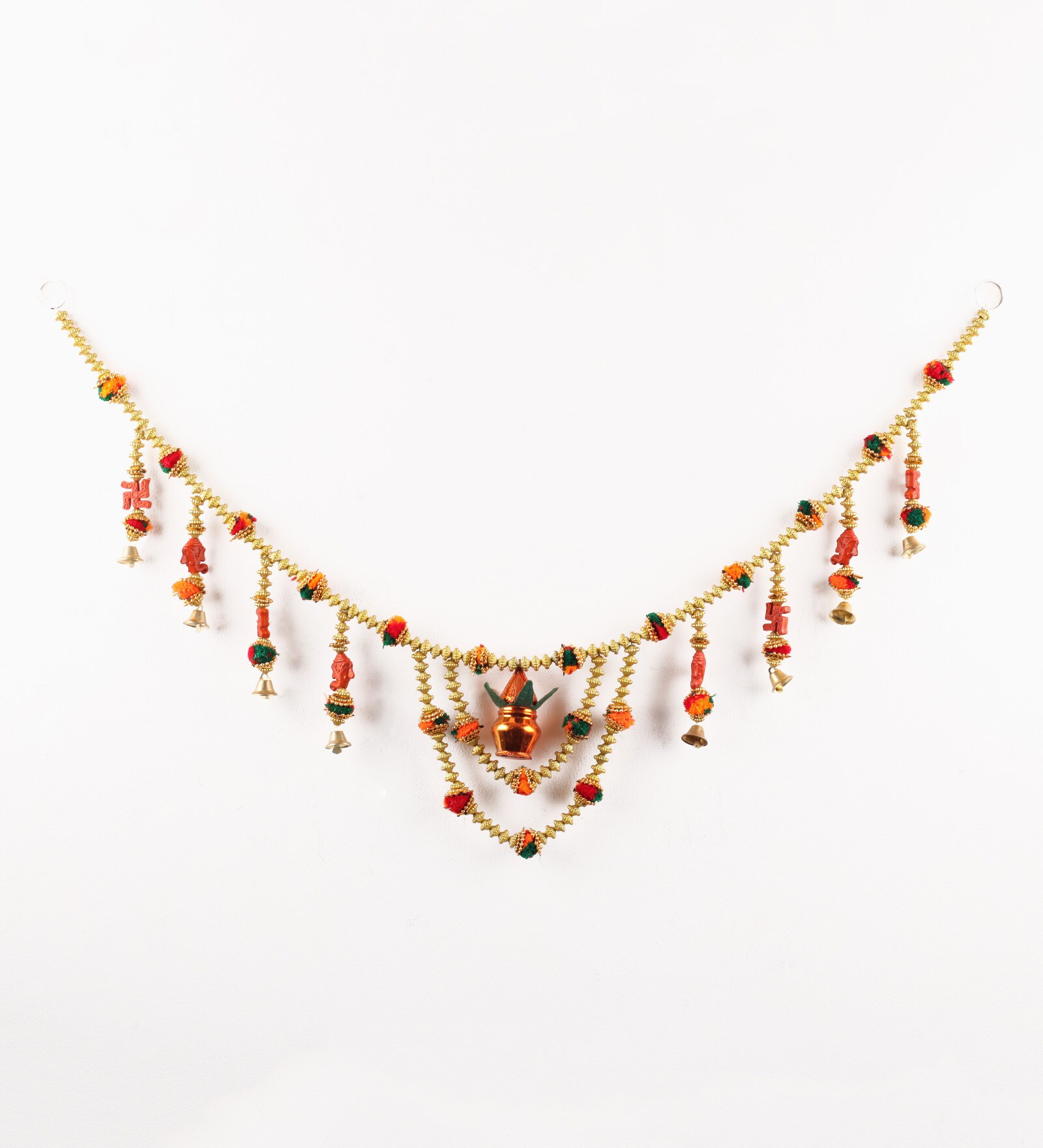 Multicolour Metal Kalash Toran Door Hanging