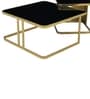 Italian Glass Nesting Coffee Table Set of 2 In Gold Finish