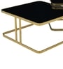 Italian Glass Nesting Coffee Table Set of 2 In Gold Finish