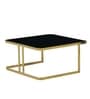 Italian Glass Nesting Coffee Table Set of 2 In Gold Finish