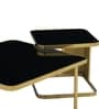 Italian Glass Nesting Coffee Table Set of 2 In Gold Finish
