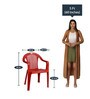 Italino Plastic Chair in Red Colour , (Set Of 2)