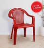 Italino Plastic Chair in Red Colour , (Set Of 2)