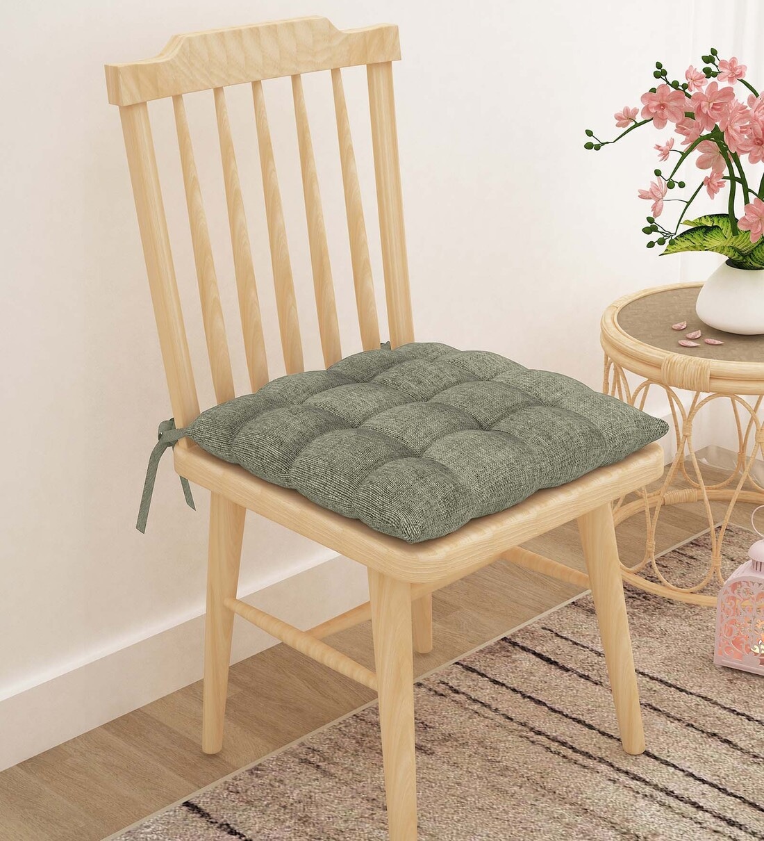 Buy Ivory Solid Jute 14x14 Inches Chair Pad by Story Home at 70