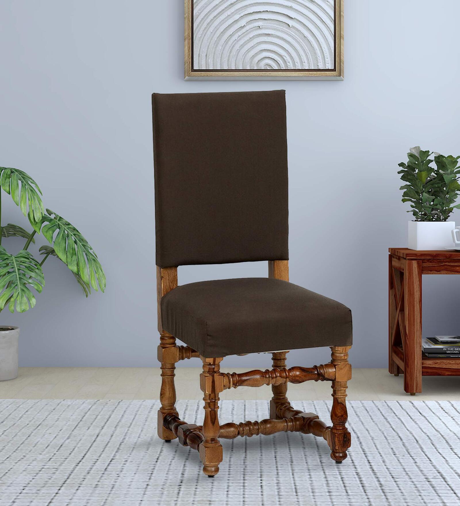 Buy Ivaan Sheesham Wood Upholstered Dining Chair In Grey Colour at 25