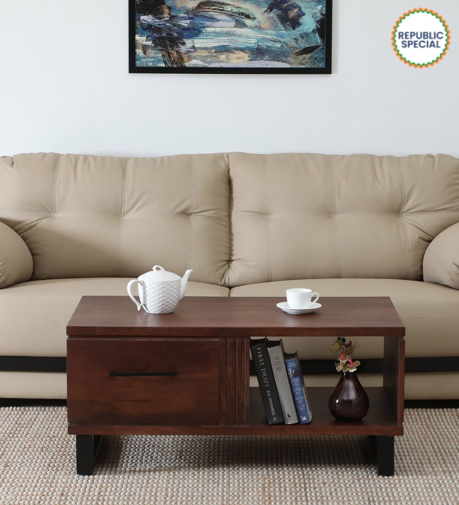 Ivanec Mango Wood Coffee Table In Tubbaq Finish