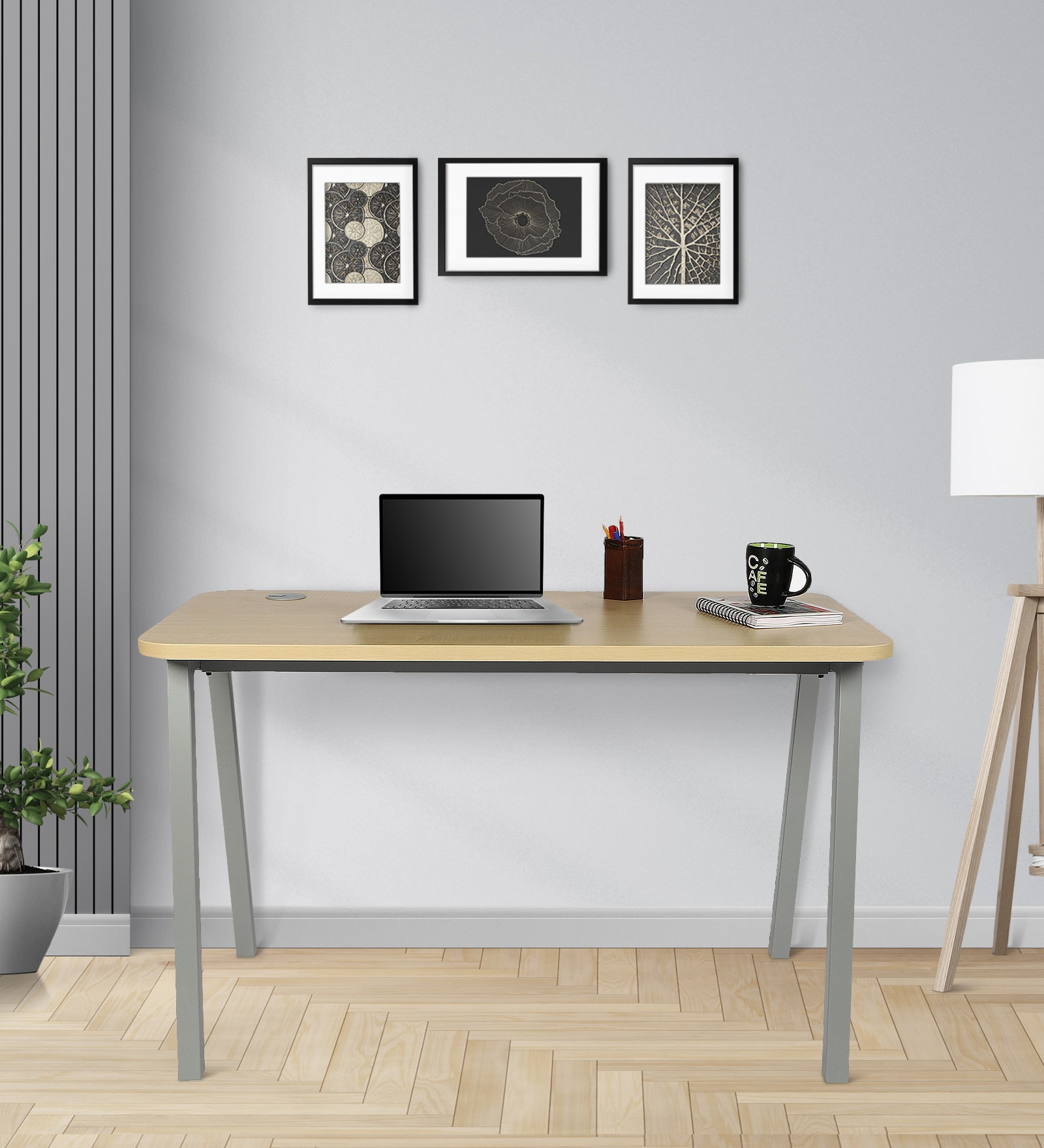 IVO Metal Writing Table in Dual Finish