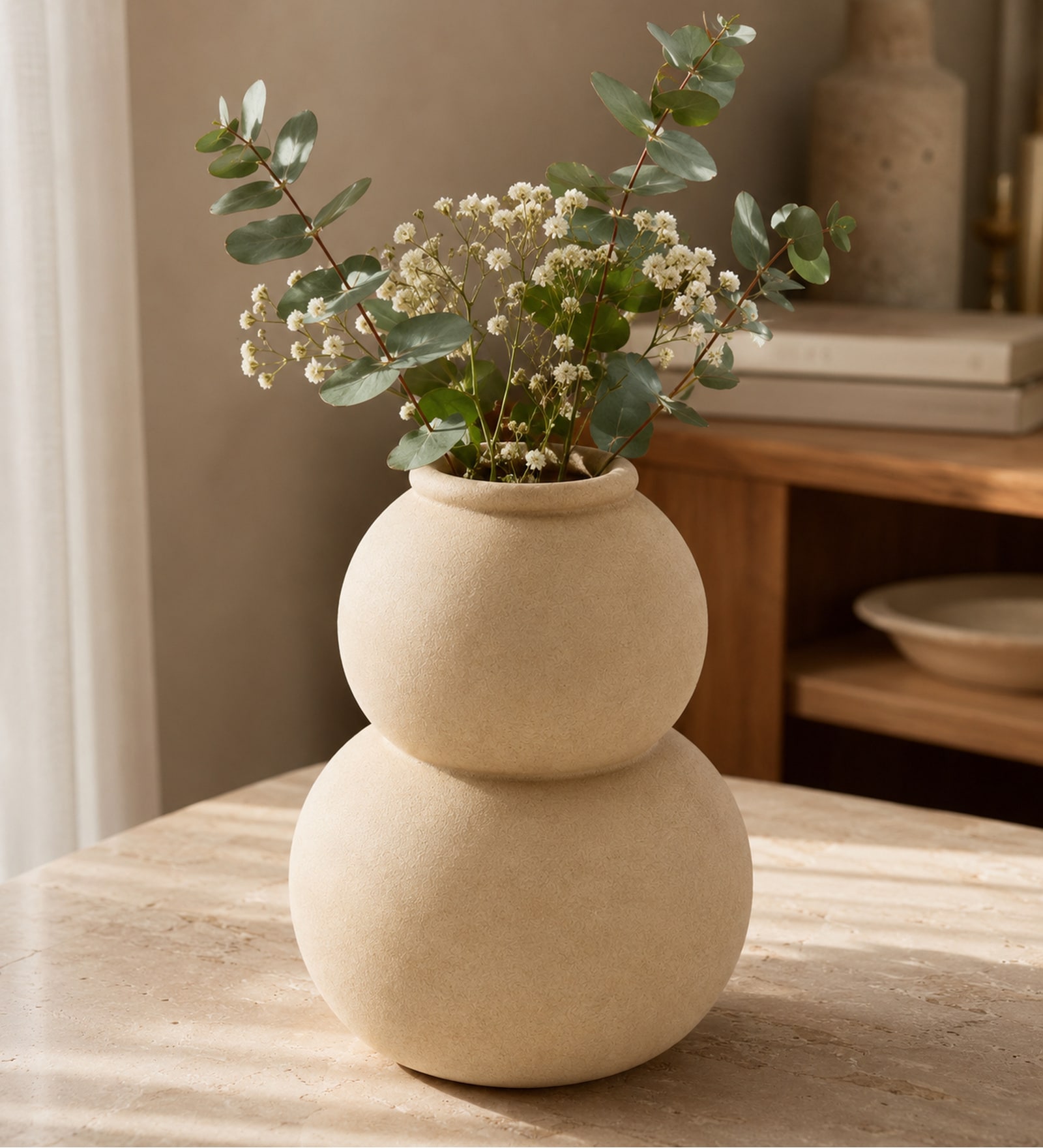 Ivoire Clair Minimalist Double Gourd Decorative Table Vase