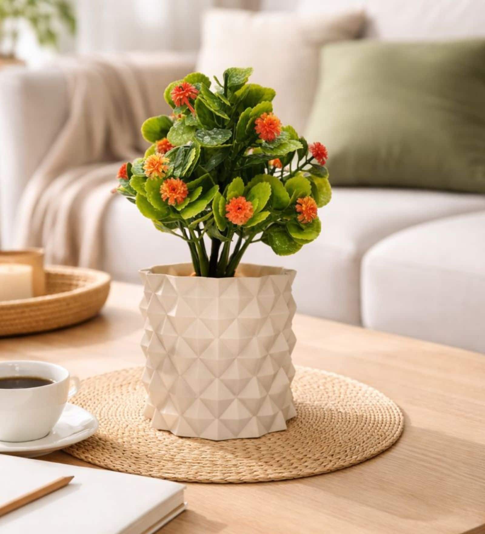 Artificial Plants with Ivory Pot