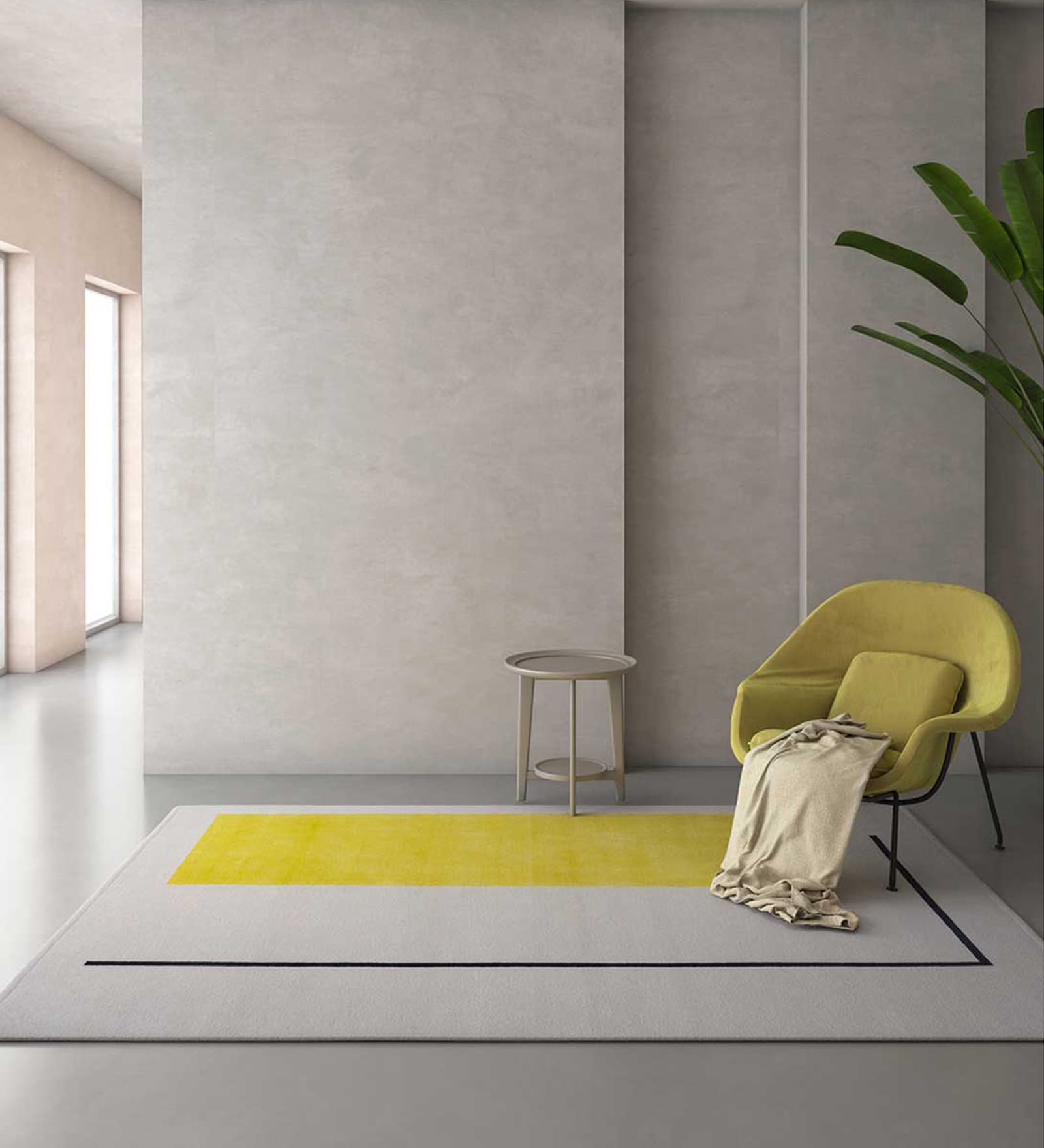 Ivory Geometric Wool 8 ft x 10 ft Hand knotted Carpet