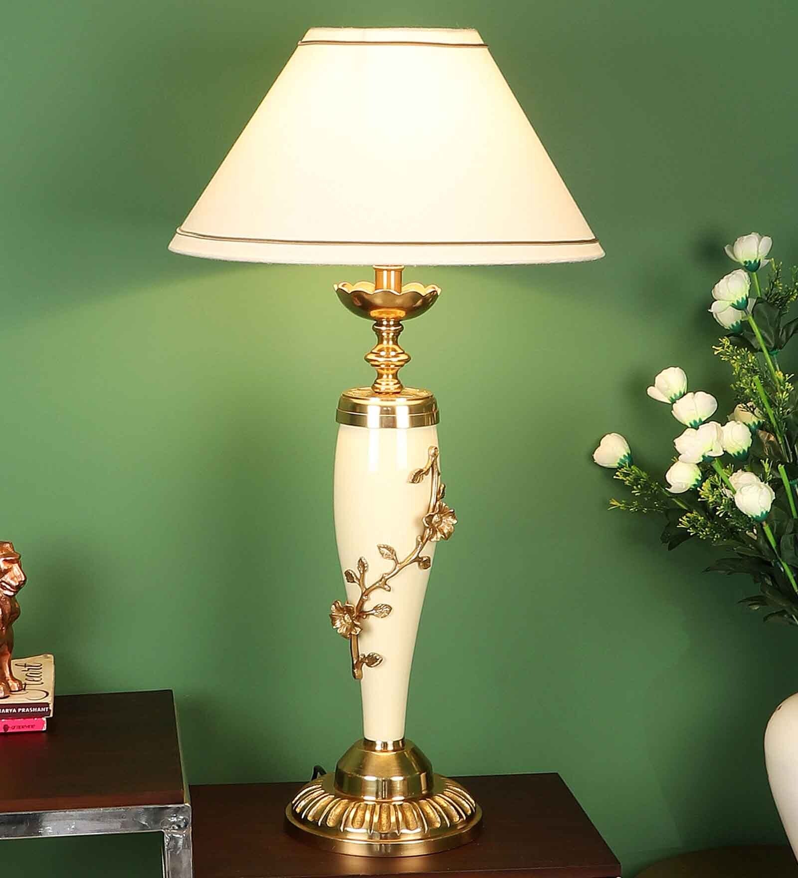 Ivory Large Trophy Table Lamp(Conical Shade)